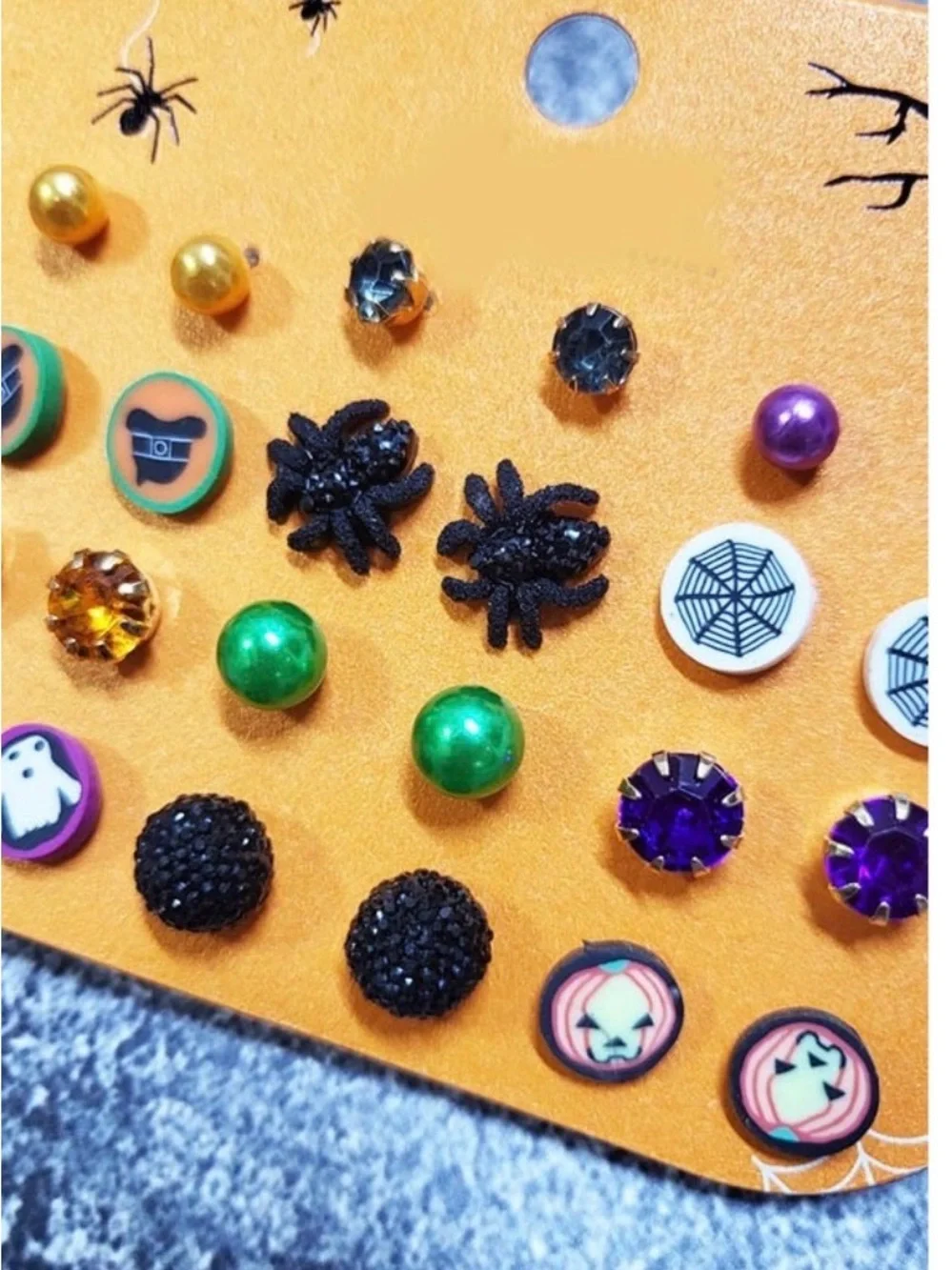 Kids Halloween Stud Earring Set - 12 pairs New